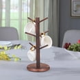 thumbnail image 4 of Mug HangerTre, Coffee Cup Holder with 6 Hooks, Wood Coffee Mug Holder for Counter, Coffee Bar Accessories and Decor,Coffee Organizer Station (Walnut), 4 of 7