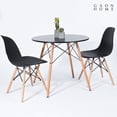 thumbnail image 3 of Mesa redonda de Madera Mirel estilo minimalista Moderno 120 cm negro, 3 of 10