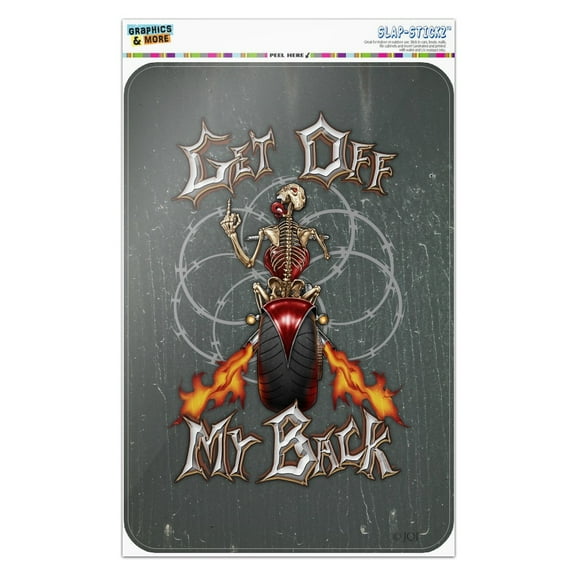 Get Off My Back Motorcycle Chopper Skeleton Home Business Office Sign