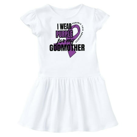 

Inktastic Chronic Pain I Wear Purple For My Godmother Gift Toddler Girl Dress