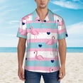 thumbnail image 4 of Daiia Flamingo1 Hawaiian Shirt for Men Gentle Cotton Regular Short Sleeve Casual-X-Large, 4 of 9