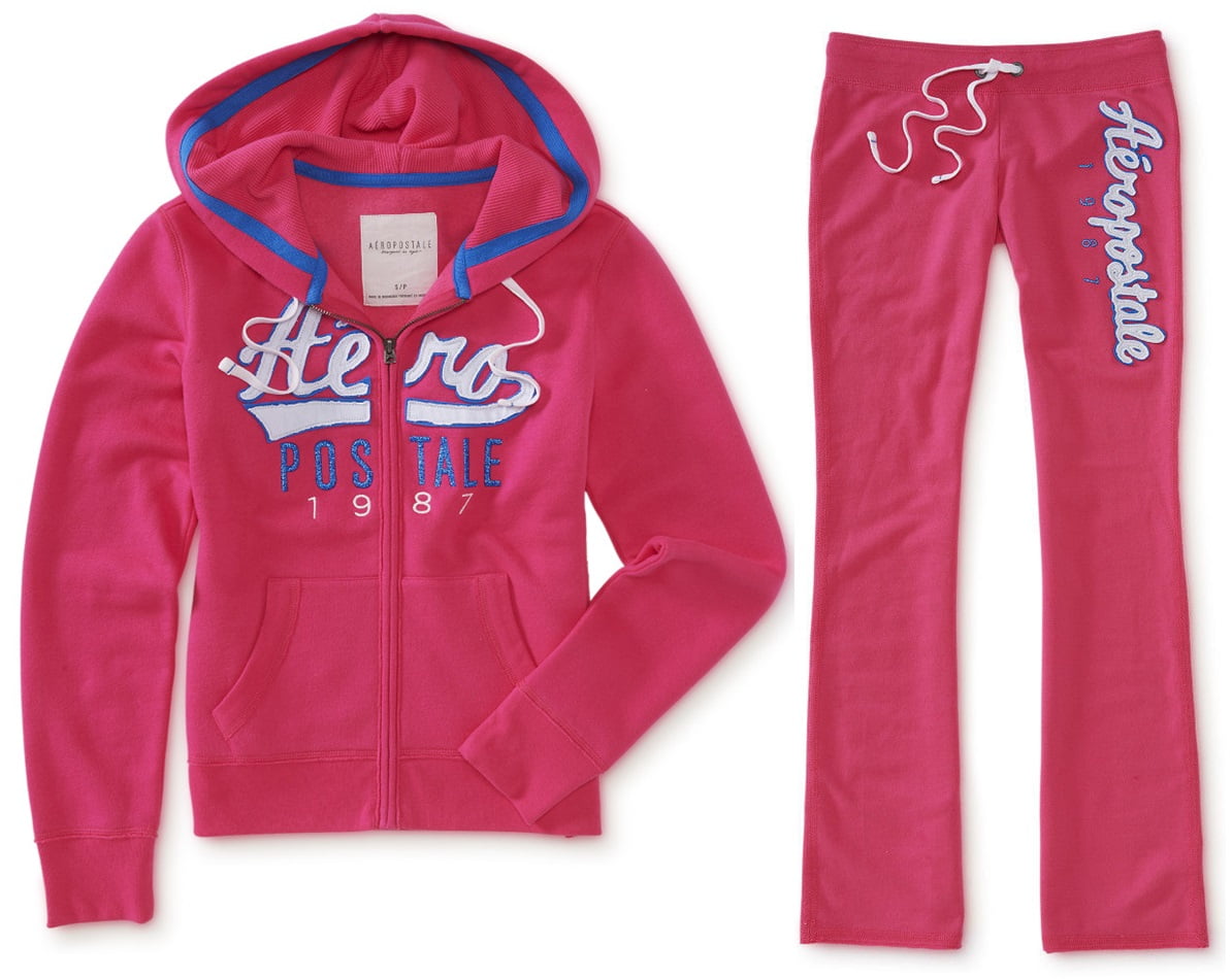 Aeropostale Women's Hoodie and Sweat Pants Set Script Logo Jogging Suit ...