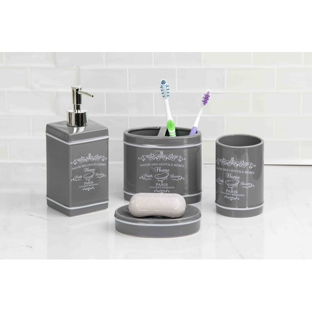 4 Piece Paris Bath Accessory Set