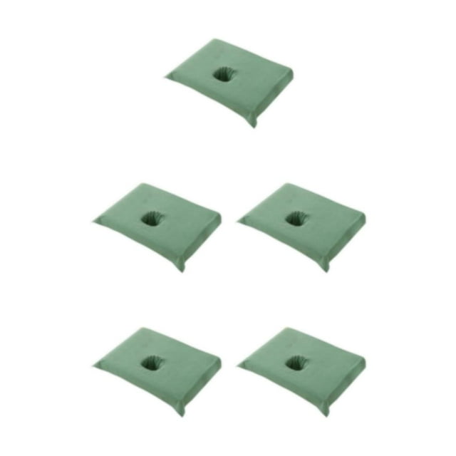 Dalazy Housse Confortable en Coton pour Demi-Table de SPA, Salon de Beauté, Lit, Trou pour le Visage, Serviette Vert Foncé 50x70cm 5Ensemble