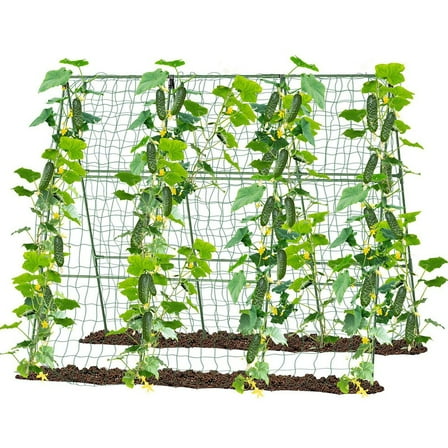 Cucumber Trellis for Raised Bed A-Shape Garden Trellis for Climbing Plants