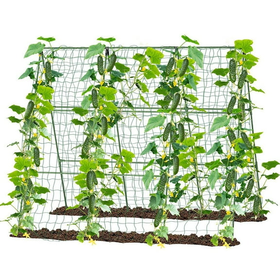 Cucumber Trellis for Raised Bed A-Shape Garden Trellis for Climbing Plants