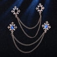 thumbnail image 2 of Women's Shirt Lapel Brooch Fringe Crystal Cross Chain(Silver Bottom Red Diamond), 2 of 3