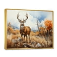 thumbnail image 2 of Designart "Serene Moments with a Golden Deer" Animals Floater Framed Wall Art Living Room, 2 of 7