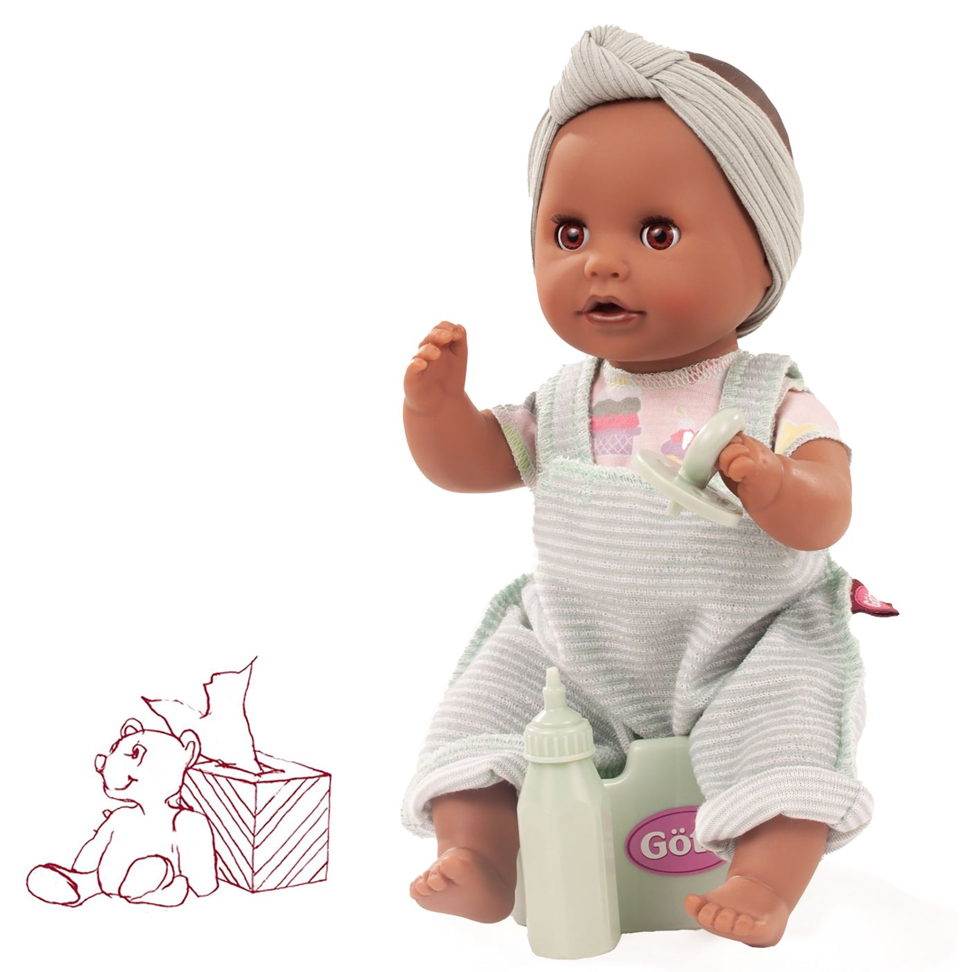 Gotz Sleepy Aquini - 13" Drink & Wet Bath Baby Girl Doll with Potty, Bottle and Pacifier