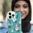 thumbnail image 4 of MUNDAZE Case for Apple iPhone 15 Plus Hybrid Shockproof Slim Hard Soft TPU Shell Heavy Duty Protective Phone Cover - Turquoise Pink Hearts Gnomes, 4 of 5