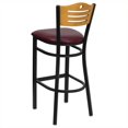 thumbnail image 3 of Flash Furniture Hercules 32" Black Slat Back Bar Stool in Burgundy, 3 of 4