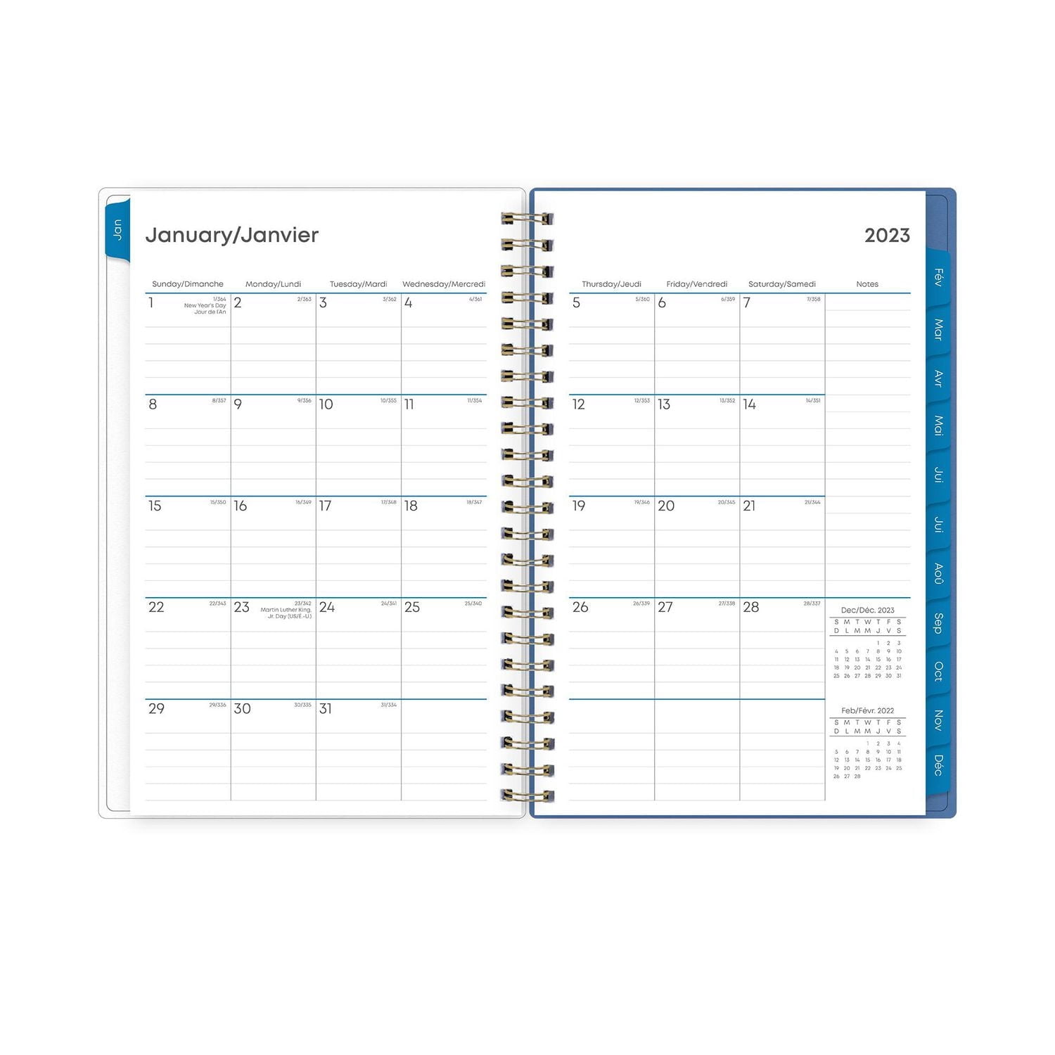Agenda hebdomadaire/mensuel 2023, 5 po x 8 po, Blue Sky, McKenna