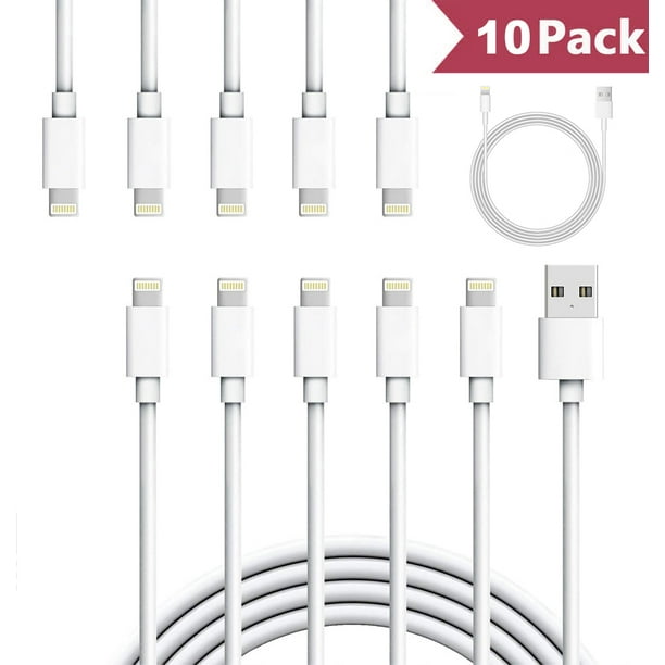 10 Pack USB Data Charger Cables Cords for iphone,6ft Lightning Cable