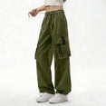 thumbnail image 6 of Cargo Pants Women Casual Straight Fit High Waisted Athletic Pants with Pockets Summer Trendy Womens Clothes, 6 of 7
