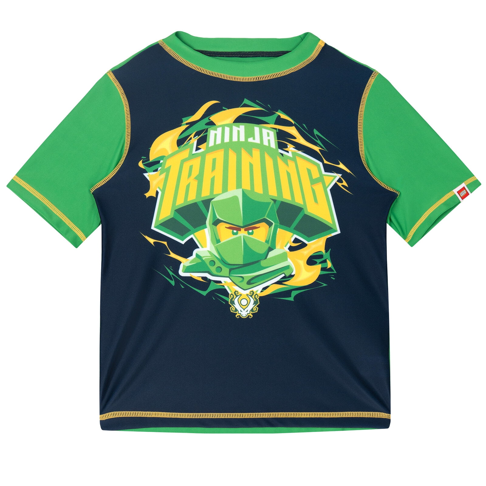 Lego Ninjago Green Ninja Rash Guard and Swim Trunks UPF 50+ Outfit Set Little Kid to Big Kid
