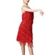 thumbnail image 5 of Vestido con borlas de lentejuelas para mujer, vestido con flecos en capas para Club Samba, puesta en escena , Rojo, 3XL, 5 of 7