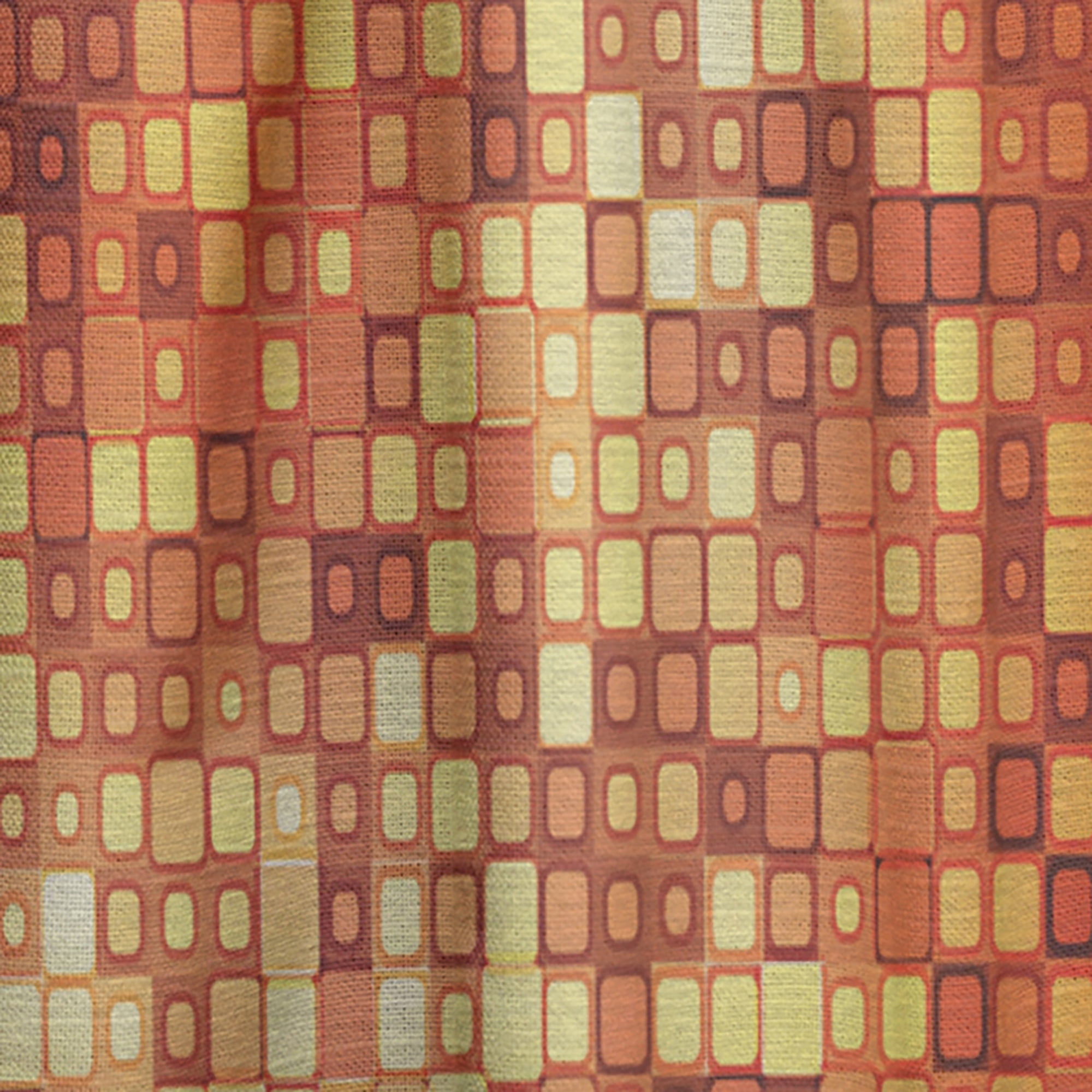 Designart 'Abstract Gold Square' Bohemian & Eclectic Curtain Panel
