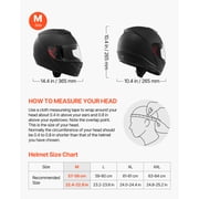 KFFKFF Full Face Motorcycle Helmet, Lightweight and Comfortable Adult Motocross Helmet with Clear Visor, Suitable for Street and Dirt Bikes - DOT Certified (M Size)