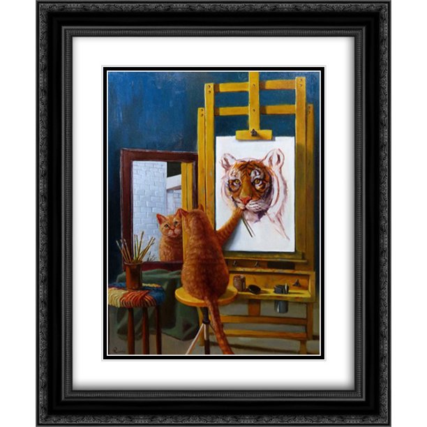 Norman Catwell 2x Matted 20x24 Black Ornate Framed Art Print by