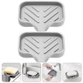 thumbnail image 4 of 2pcs Silicone Soap Dishes Draining Bar Soap Holders Bathroom Countertop Soap Trays, 4 of 7