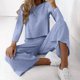 thumbnail image 1 of ICHUANYI Clearance Women's Summer New Solid Color Fashion Set Casual Solid Cotton Linen Sleeveless Two Piece Set(Blue, L) ICHUANYI WER2023081501832, 1 of 6