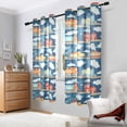 thumbnail image 2 of Yayeee Window Curtains Light Filtering 63"x52" Grommet Panel Pair Home Living Room Decor, Blue Cute Train Pattern, 2 of 7