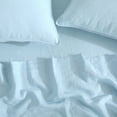 thumbnail image 2 of 100% Pure French Linen Flat Sheet - Single Piece, Washed, Soft, Breathable, Natural, Eco-Friendly (Blue), 2 of 6