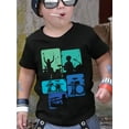 thumbnail image 1 of hand drum stick rock boy print, fashionable and comfortable, casual round neck short sleeved top, boys' clothing., 1 of 6