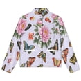 thumbnail image 4 of Jackets for Women Winter Coat Jackets Flannel Stand Collar Jacket(Butterfly Floral Pattern Fabric,Size:S-4XL), 4 of 7