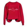 thumbnail image 2 of "Heartbeat Graphic Pullover Hoodie Sweatshirt For Casual Wear" Athletic Wear Hoodie Ladies Sweatshirts Pretty Sweater Women Women with Hood Winged Sweater Women Cute Long Sleeve Shirt Full Zip Women's, 2 of 4