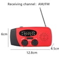 thumbnail image 2 of Radio à Manivelle d'Urgence, Banque d'Alimentation Portable AM/FM/ Météo avec Chargeur de Téléphone, Radio pour Camping Intérieur Extérieur, Rouge, 2 of 5