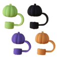 thumbnail image 1 of 4 tapas de pajita de silicona reutilizables con forma de calabaza para otoño, para Acción de Gracias, 10 mm/0,4 pulgadas, para vasos de 30/40 oz, 1 of 5