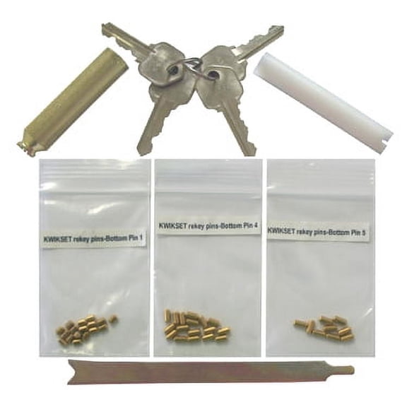 eBuilderDirect Kwikset K-485 Rekey 8 Kwikset 5 Pin Cylinders Pin Kit with 4 Keys
