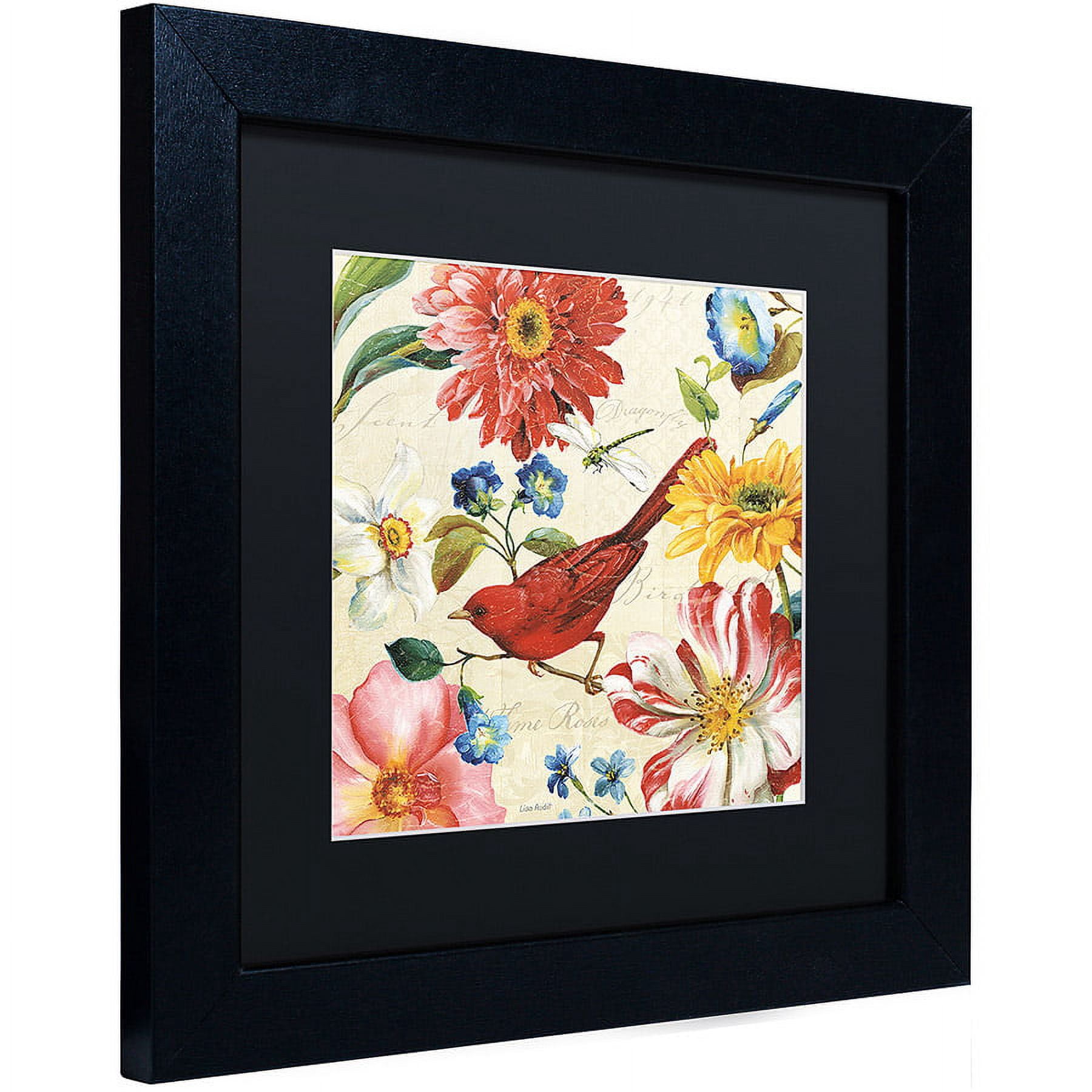 Trademark Fine Art "Rainbow Garden III Cream" Canvas Art by Lisa Audit, Black Matte, Black Frame