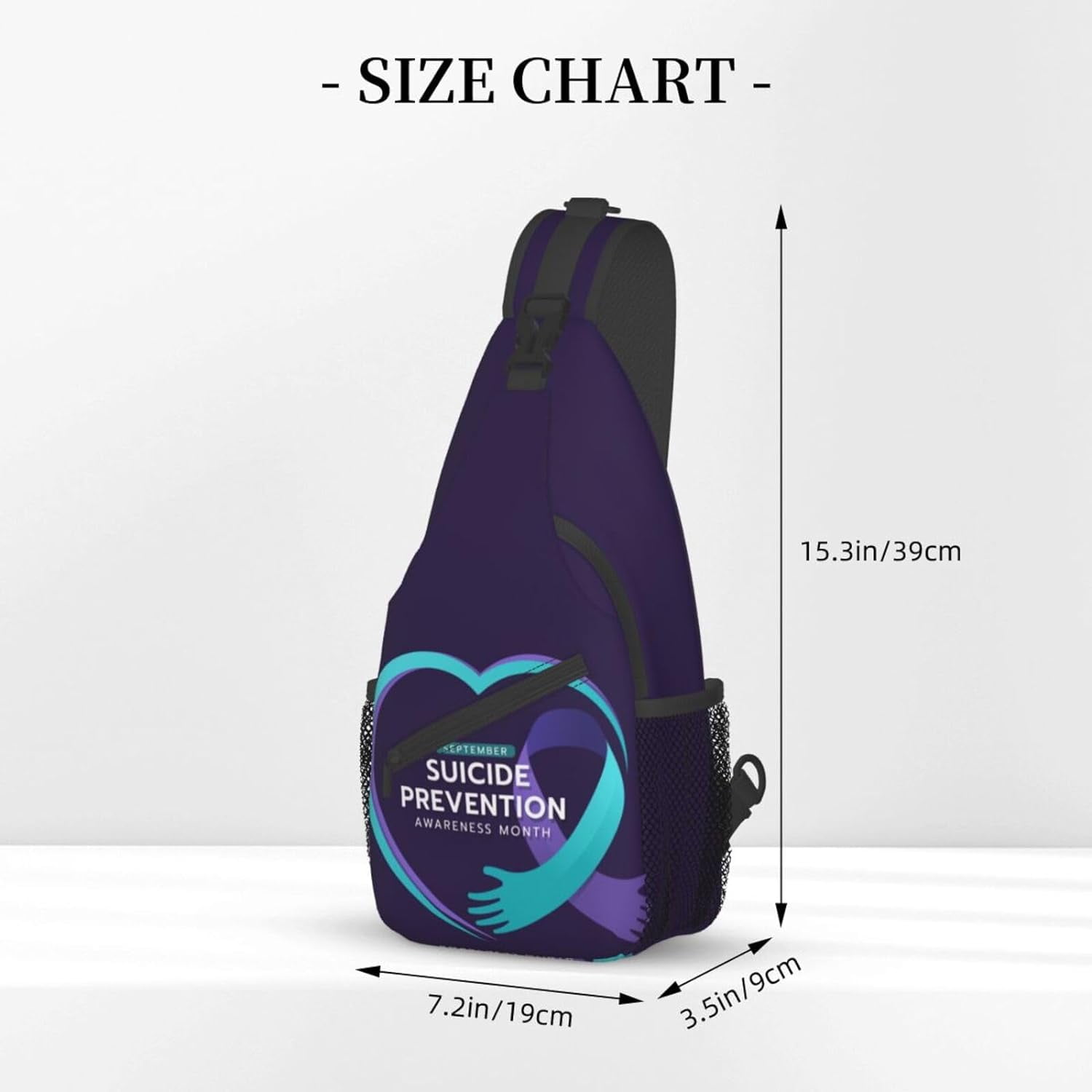 Suicide Prevention Awareness Sling Bag Crossbody Hiking Travel Chest Bags Backpack Shoulder Daypack for Women Men