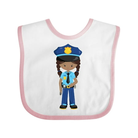 

Inktastic African American Girl Police Girl Police Officer Gift Baby Girl Bib