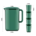 thumbnail image 3 of Pitcher Set under $5! Ke1Clo 2L Plastic Iced Tea Lemonade Jug with 4 Cups, BPA Free, Dishwasher Safe, Square Design, for Kitchen Home, Green, 3 of 7