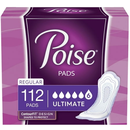 Poise Incontinence Pads, Ultimate Absorbency, Regular, 112 Count