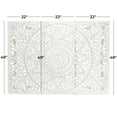 thumbnail image 3 of DecMode White Wooden Handmade Intricately Carved Floral Wall Decor with Mandala Design (3 Count), 3 of 9