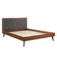 thumbnail image 6 of Linon Payson Queen Platform Bed with Tufted Headboard, Walnut/Gray, 6 of 11