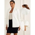 thumbnail image 2 of DARING DIVA Women's Long Sleeve Open Front Fluffy Outerwear Coats XS White, 2 of 6