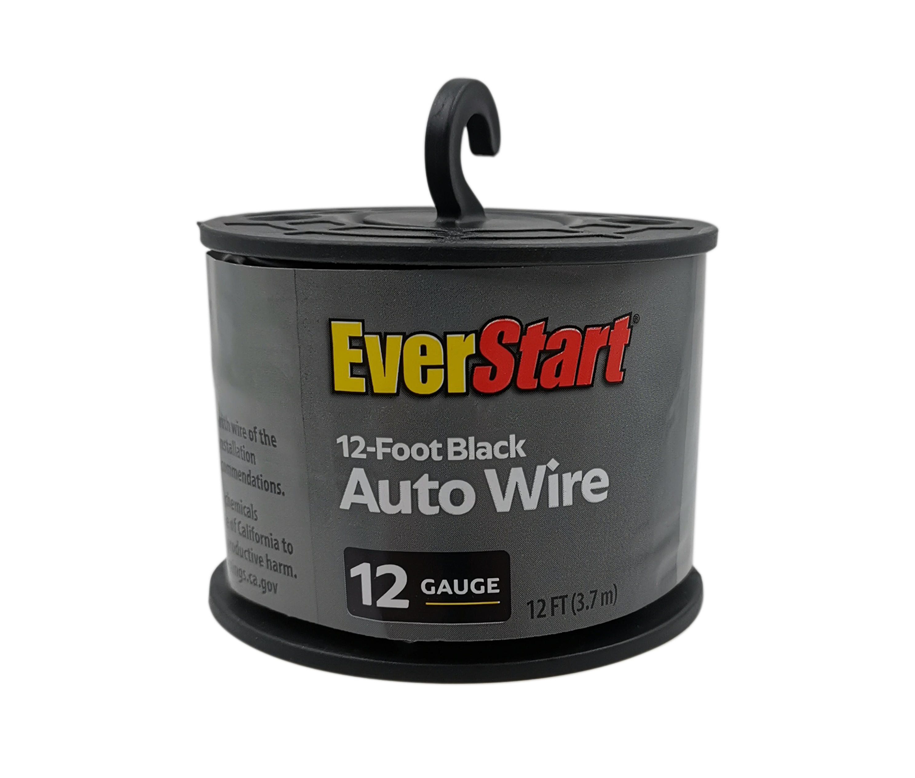 EVERSTART UNIVERSAL 12-GAUGE AUTO WIRE, BLACK WIRE, 12 FEET, LIGHT SWITH TO FUSE BLOCK OR RELAY FOR CAR, ES17B1212