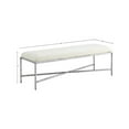 thumbnail image 3 of Meridian Furniture Valley Cream Chenille Fabric Bench, 3 of 7