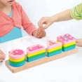 thumbnail image 3 of Apilador infantil,Bebé Niños Niño Apilador Juguete Geométrico,Animal Forma Geométrica Coincidencia De Formas,Juguete cognitivo apilable de madera multicolor de fácil agarre,Bloques de, 3 of 6