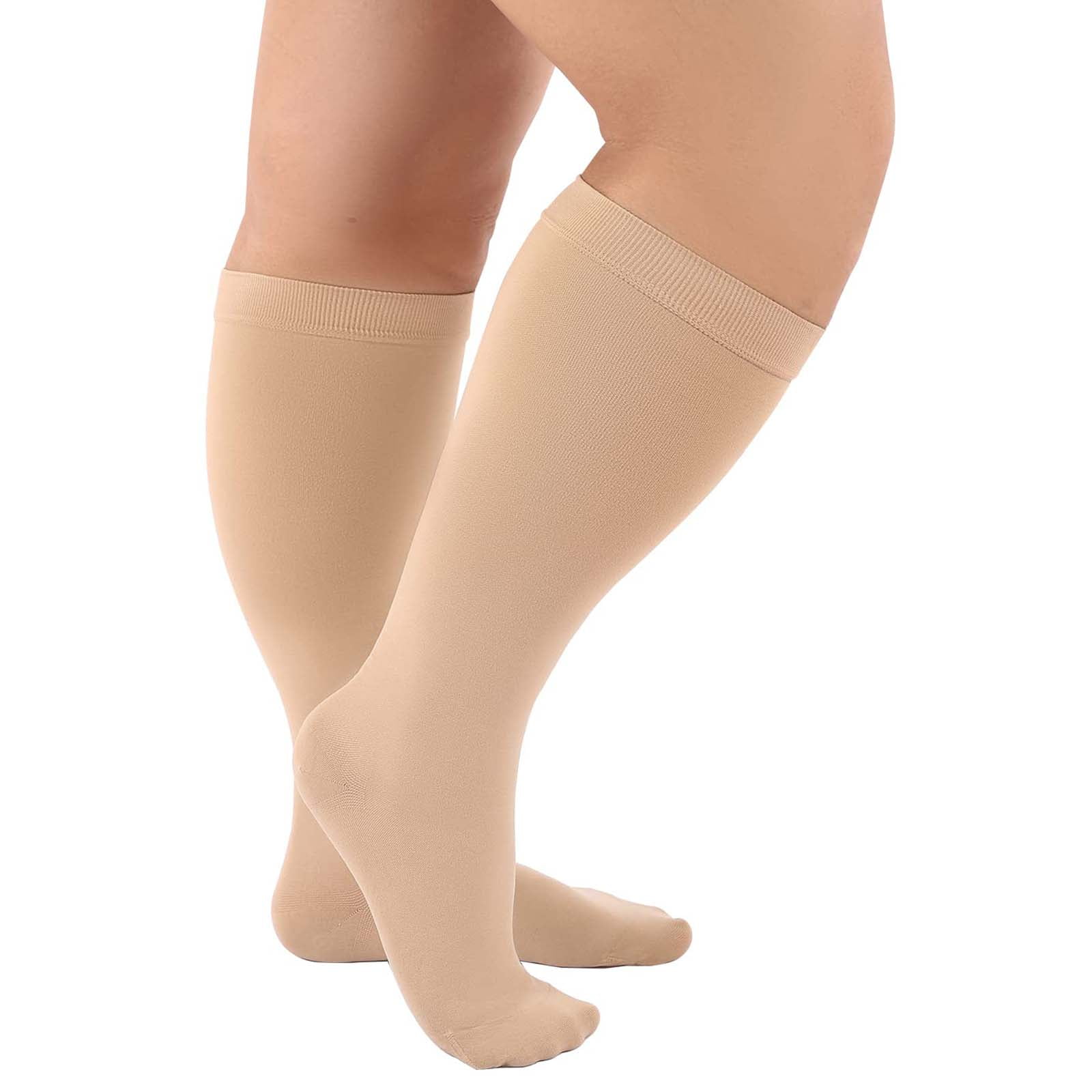 Tancuzo Wide Calf Compression Socks for Women Men Extra Plus Size Knee High Stockings for