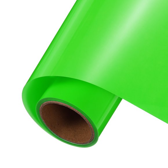 Vinilo de Transferencia Térmica Fluorescente Verde Uxcell, Rollos de Vinilo de 10 Pulgadas x 5 pies para Corte de Calcomanías, Señales, Álbumes de Recortes, Manualidades DIY, Decoración del Hogar