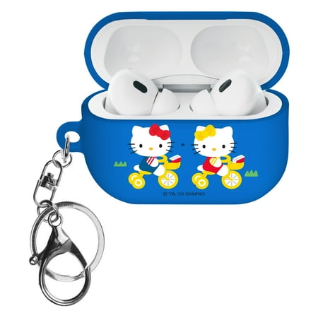 Sanrio AirPods Pro 2 Case Key Ring Keychain Holder Strap Hole Hard AirPods Pro 2nd Generation 2022 Cover - Hello Kitty Bicycle