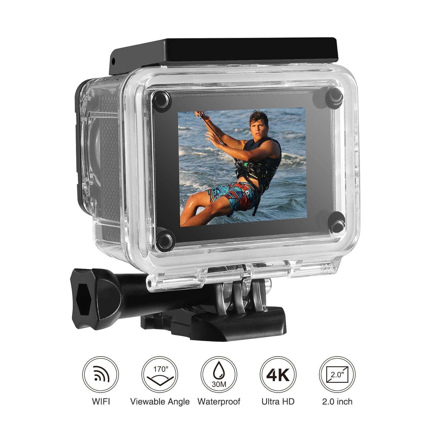 Sports Action Video Cameras Ultra HD Action Camera 30fps170D Waterproof  Underwater Video Recording Camera 4K Go Sports Pro Camera2813781 From Mg1d,  $38.46