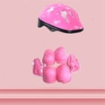 thumbnail image 2 of Kit de 7 protectores de patineta para niños, de PVC, para casco, rodillas, codos y muñecas, para patinaje y ciclismo, color rosa, 2 of 3