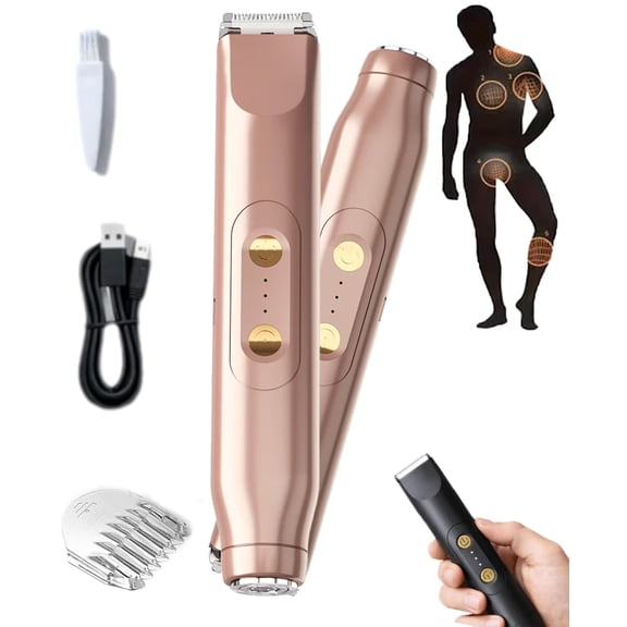 Electric Ball Trimmer for Men & Women, Skin Safe Edge Body Trimmers & Groin Hair Shaver Bundle, for Sensitive Areas
